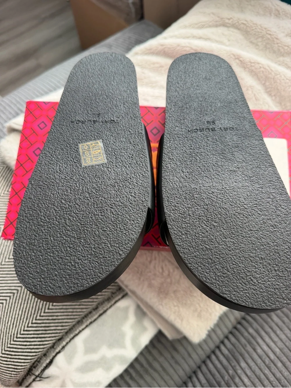 Tory Burch Women's Patos Slides, Perfect Black, 9 Medium US